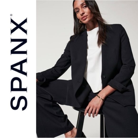 NWT SPANX Perfect Collarless Blazer Classic Black 2X - Picture 1 of 8